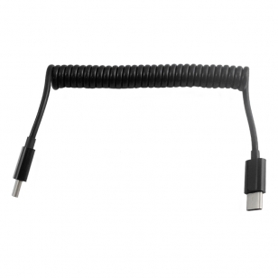 Gekrulde USB-C naar USB-C kabel zwart