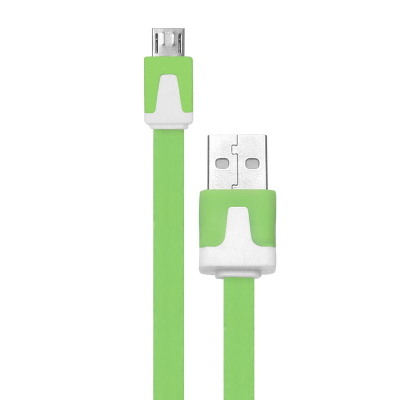 Platte micro USB kabel 3 meter groen