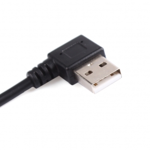 USB-C haaks naar USB haaks kabel 25 cm zwart