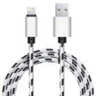 Xinnier nylon Lightning kabel 1 meter wit
