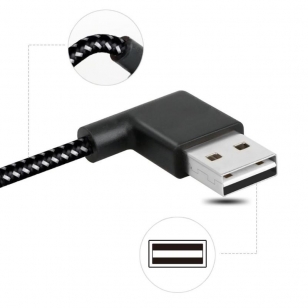 Nylon haakse USB-C naar USB kabel 20 centimeter
