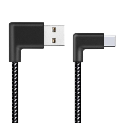 Nylon haakse USB-C naar USB kabel 20 centimeter