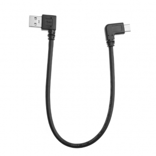 Haakse USB-C 3.1 naar USB 3.0 rechts kabel 30 cm zwart