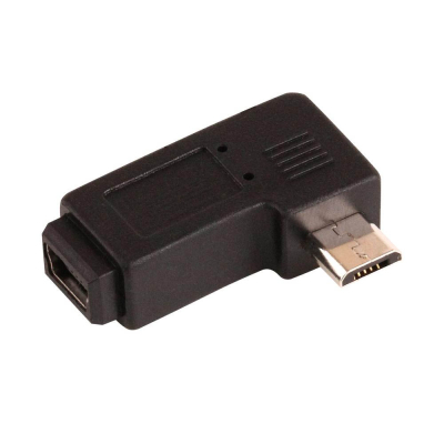 Haakse micro USB naar mini USB adapter links