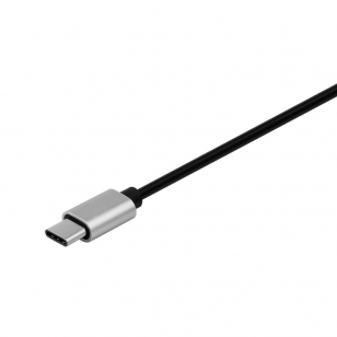 Autolader met ongekrulde USB-C kabel en 2 USB poorten