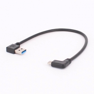 Haakse USB-C 3.1 naar USB 3.0 kabel 30 cm zwart