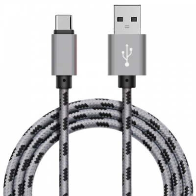 Xinnier nylon USB-C kabel 3 meter grijs