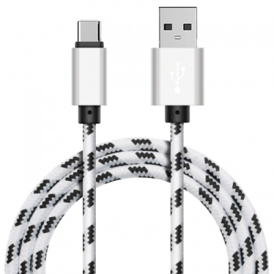Xinnier nylon USB-C kabel 1 meter wit