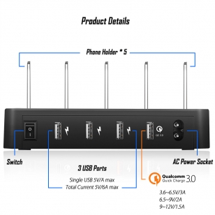 4 USB laadstation hub voor smartphones en tablets