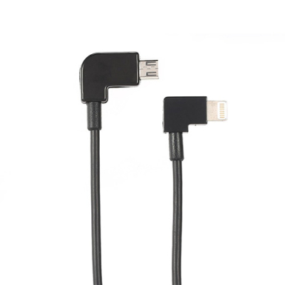 Lightning naar micro USB data kabel haaks 15 cm