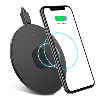 QI draadloze oplader 10W rond zwart