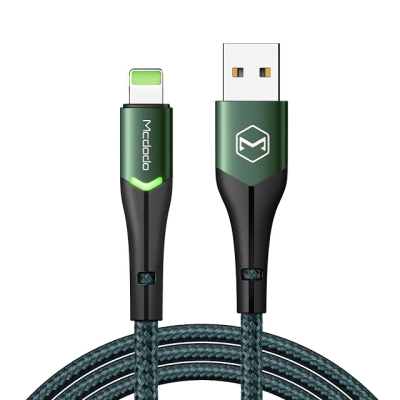 Mcdodo nylon Lightning naar USB kabel 1,2 meter groen